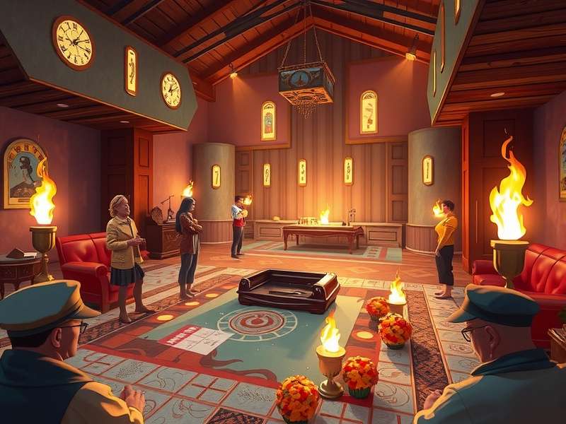 Diverse group of people playing board games online together on laptops and tablets