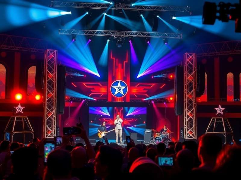 Crowd enjoying live concert and board game night