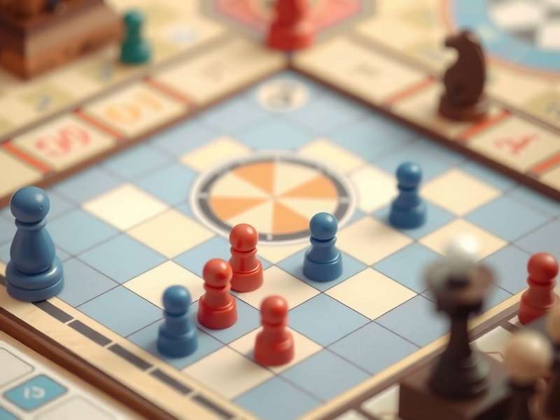 A diverse group of people smiling while playing a digital board game on tablets and laptops