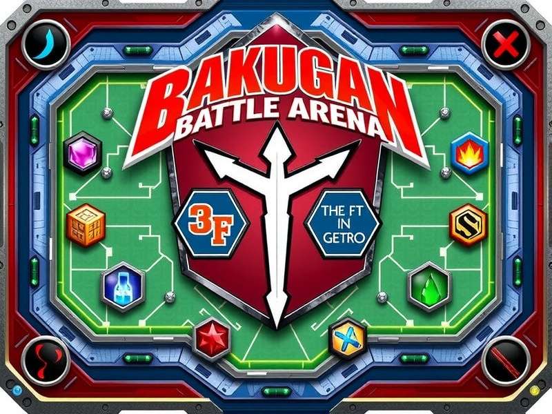 Bakugan Battle Arena game board setup with cards and figures
