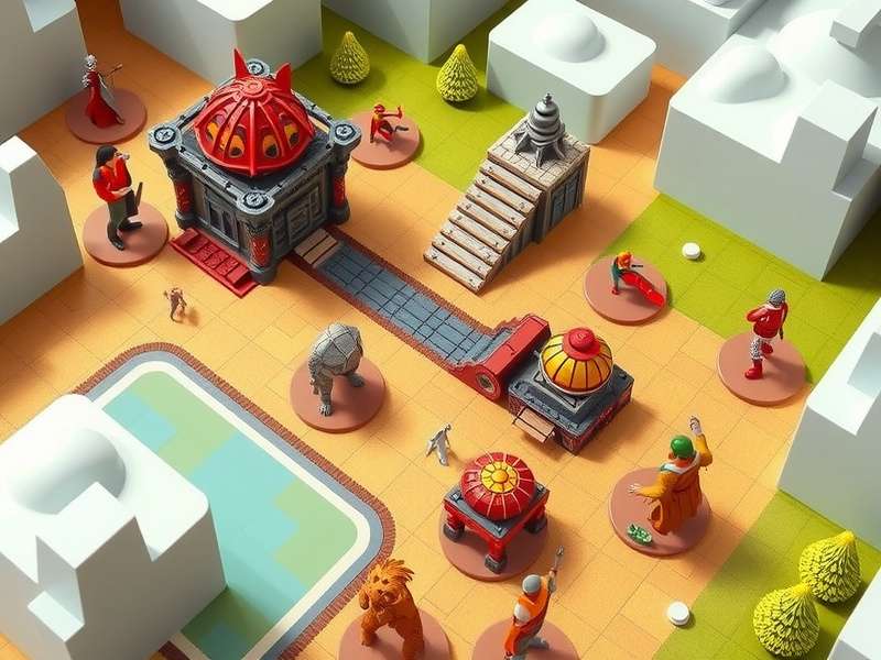 Colossal Arena board game components and cards laid out on a table