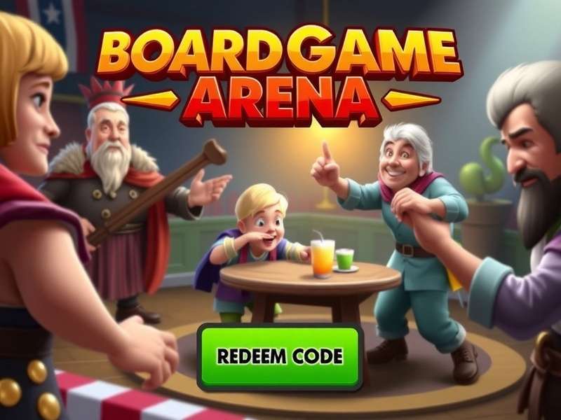 Board Game Arena redeem code interface showing code redemption process