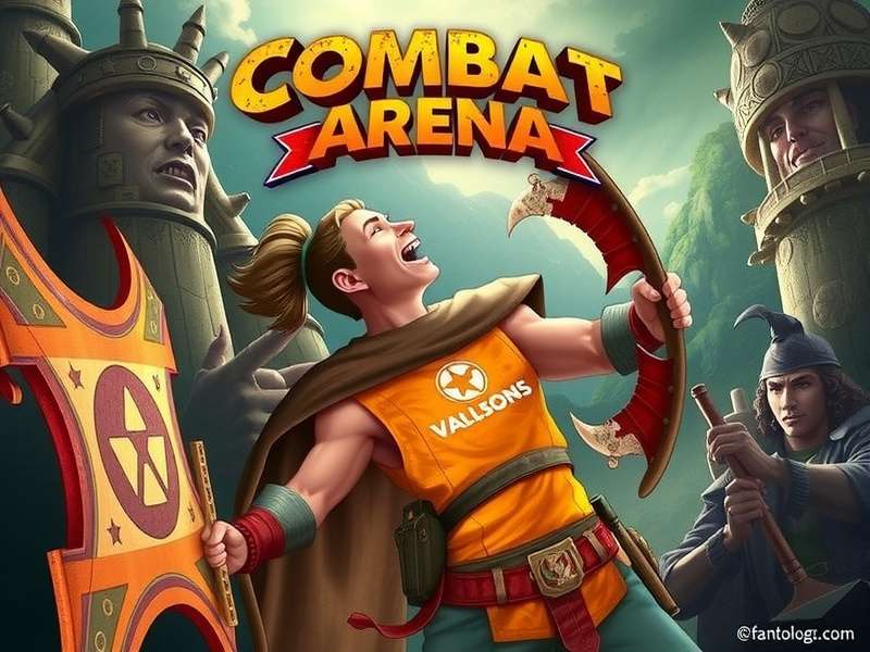 Two players engaged in an intense Combat Arena board game match with cards and miniatures on the table
