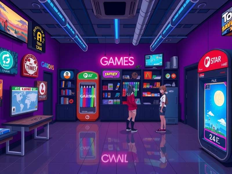 A cozy local game store filled with board games, card games, and tabletop enthusiasts